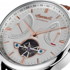 Ingersoll 1892 I04605 Mens The Hawley Movement Automatic Case Stainless Steel Dial White Strap Leather Tan Matt