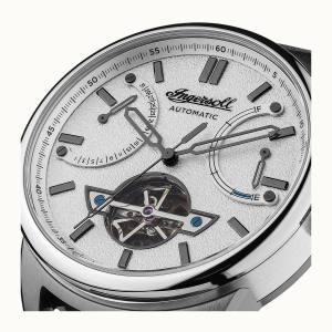 Ingersoll DISCOVERY I06701 Mens The Triumph Movement Automatic Case Stainless Steel Dial Silver Strap Leather Black Matt