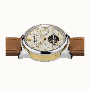Ingersoll DISCOVERY I06702 Mens The Triumph Movement Automatic Case Stainless Steel Dial Silver Strap Leather Tan Matt