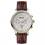 Ingersoll I00602 Mens Watch The Grafton Chronograph Quartz Stainless Steel Polished Dial White Strap Strap  Color  Brown