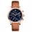 Ingersoll I01502 Mens Watch The Hatton Automatic Stainless Steel Polished Dial Blue Strap Strap  Color  Brown