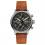 Ingersoll I01902 Mens Watch The Bateman Quartz Stainless Steel Polished Dial Black Strap Strap  Color  Brown